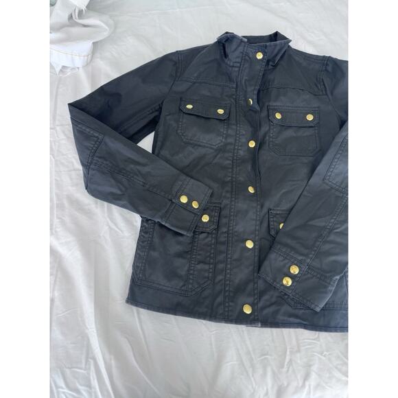 J. Crew Women’s Resin-Coated Twill Field Jacket Size Small Black - Picture 5 of 10